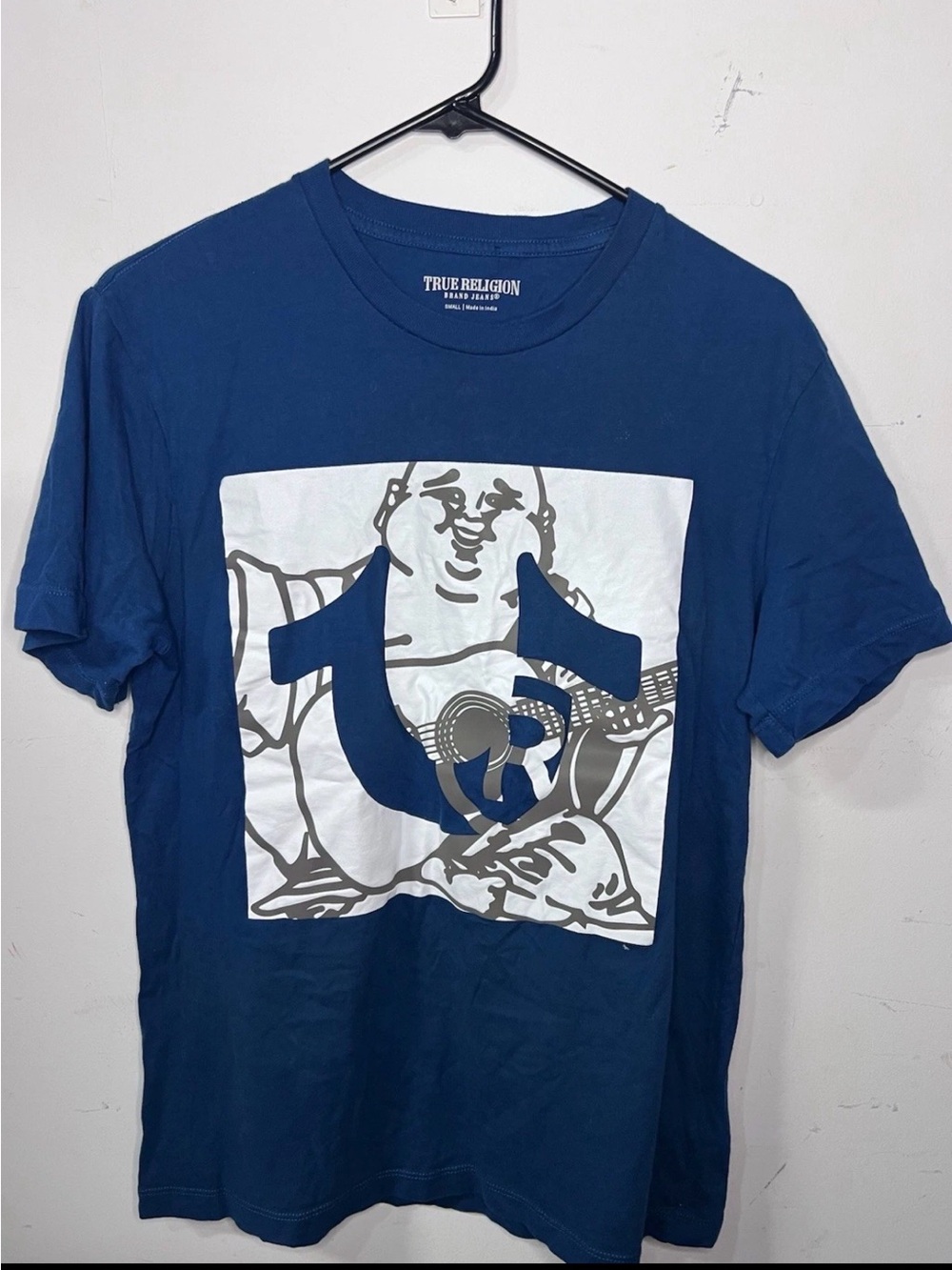 True Religion Blue Graphic Logo Short Sleeve Tee